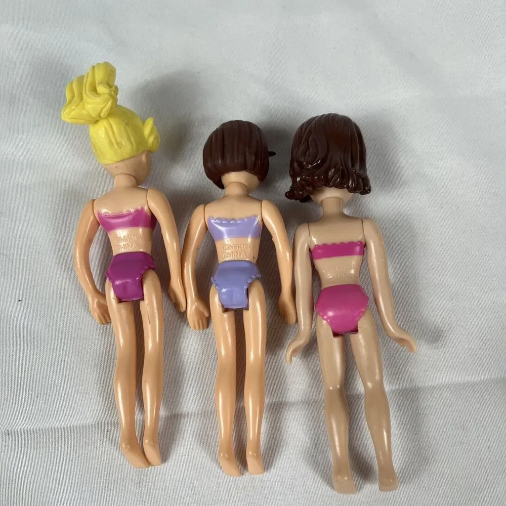 Polly Pocket Dolls & Clothes Lot Dresses Shoes Purses Shirts Pants Outfits‎